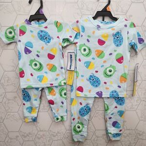 Nwt Family Look Unisex Boy or Girl Monster's Inc. 100% Cotton Easter Pajama sets